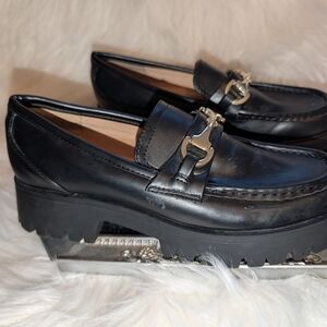 Nine West Black Loafers with Metallic Accent